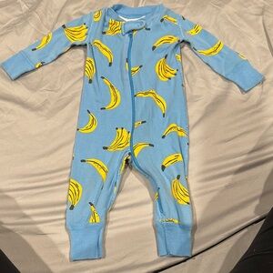 Hanna Andersson Blue and Yellow Banana Print Footies